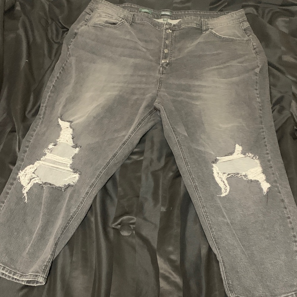 Distressed Gray Jeans